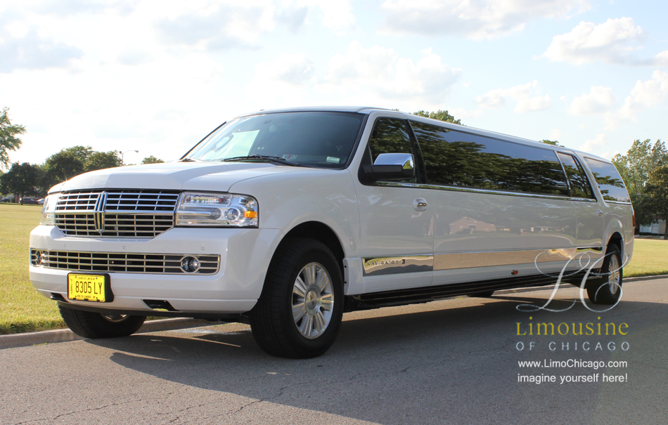 14 passenger limo Lincoln Navigator driver side