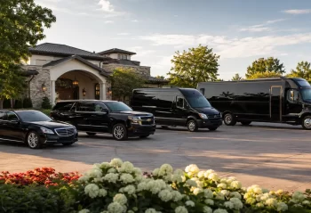 Sedan SUV Sprinter van and party bus at a Chicagoland venue